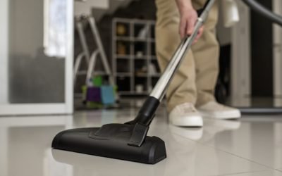man doing professional home cleaning service